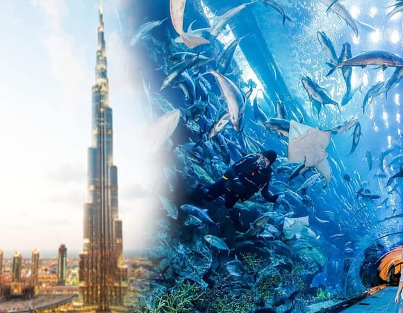 Burj Khalifa + Dubai Aquarium Underwater Zoo